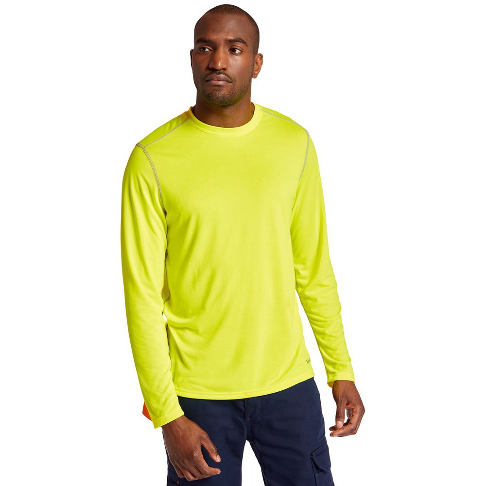 Timberland Mens T-Shirts PRO® Wicking Good Sport Long Sleeve - Green - India RD5048673